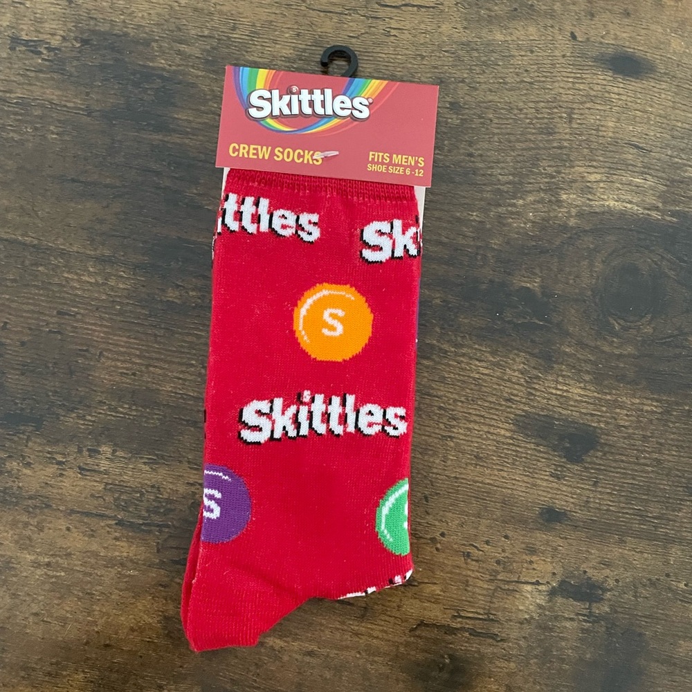 NEW * Men's Crew Socks Size 6-12 * Skittles Candy‎ Theme